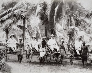 Porteurs de rickshaw, Ceylan, vers 1875 (tirage albuminé) - English Photographer